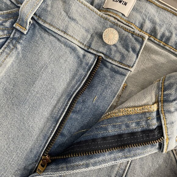Edwin Jeans Womens 26 Light Wash Marli Straight USA Stretch Denim EW2101DTR - Picture 9 of 14
